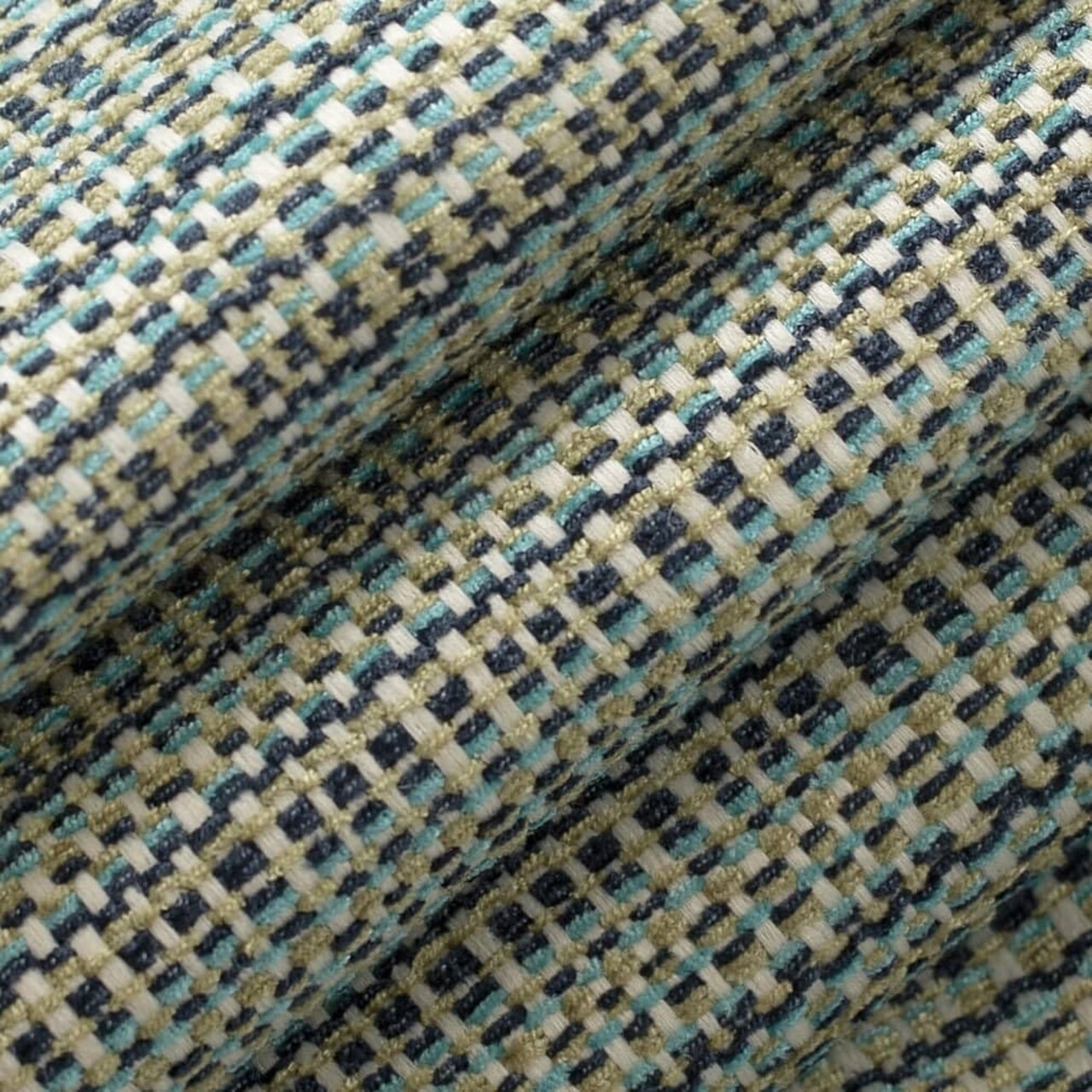 Aqua Blue Small Scale Textured Upholstery Fabric by The Yard - SKU: Lucia Verdigris